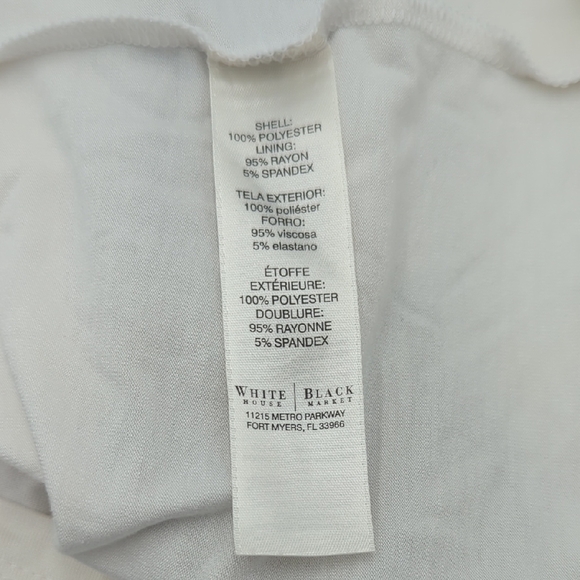 WHBM White Contrast Trim Sleeveless Blouse Large White Black Lined Zipper Casual - Picture 9 of 12